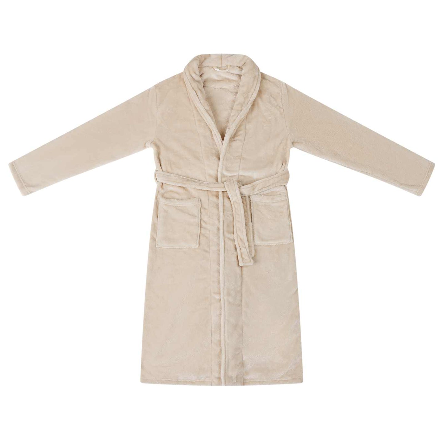 Bathrobe without Hood Beige XXL Flannel