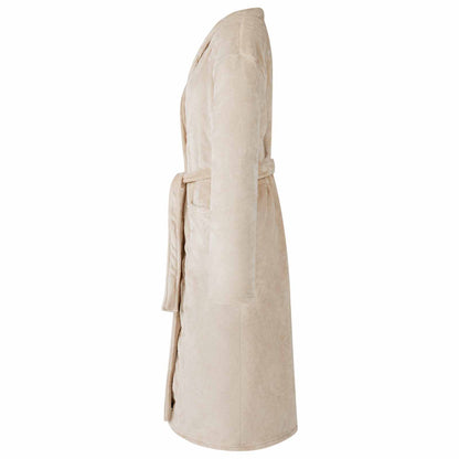 Bathrobe without Hood Beige XXXL Flannel