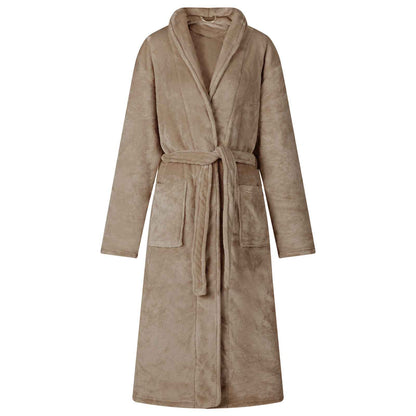 Bathrobe without Hood Camel M Flannel
