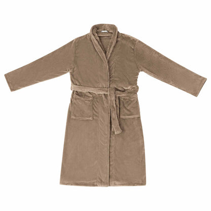 Bathrobe without Hood Camel L Flannel