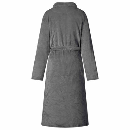 Bathrobe without Hood Dark Grey L Flannel