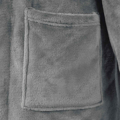 Bathrobe without Hood Dark Grey XL Flannel