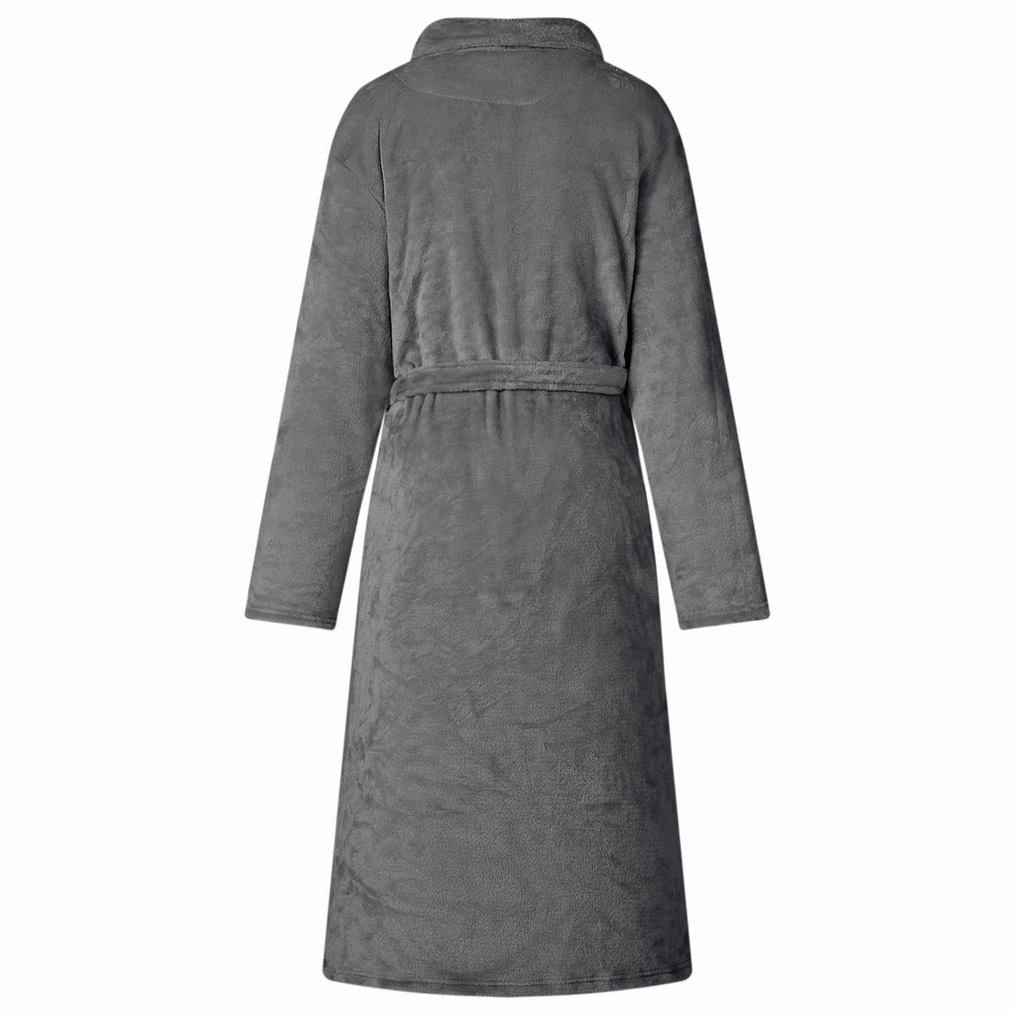 Bathrobe without Hood Dark Grey XL Flannel