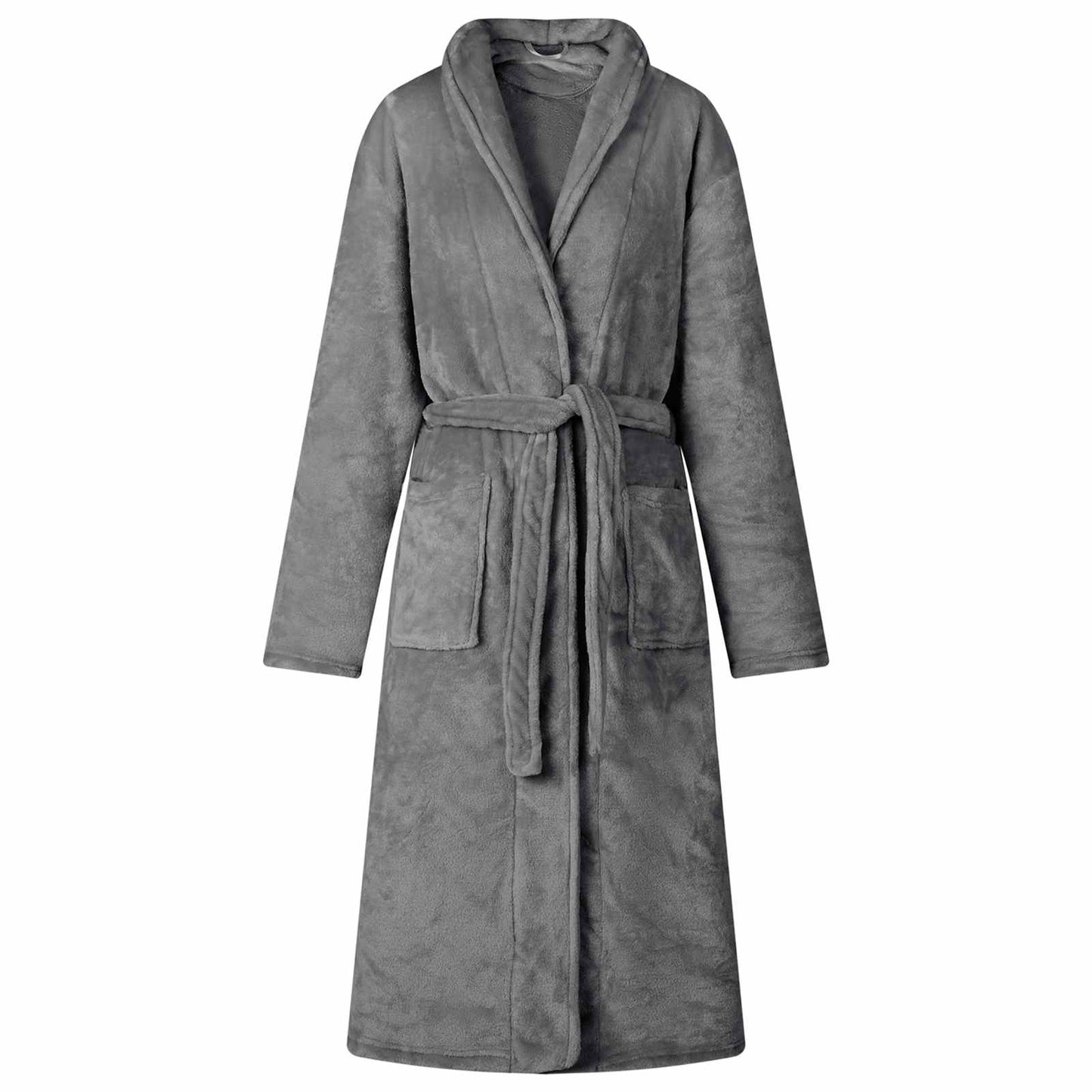 Bathrobe without Hood Dark Grey XXL Flannel