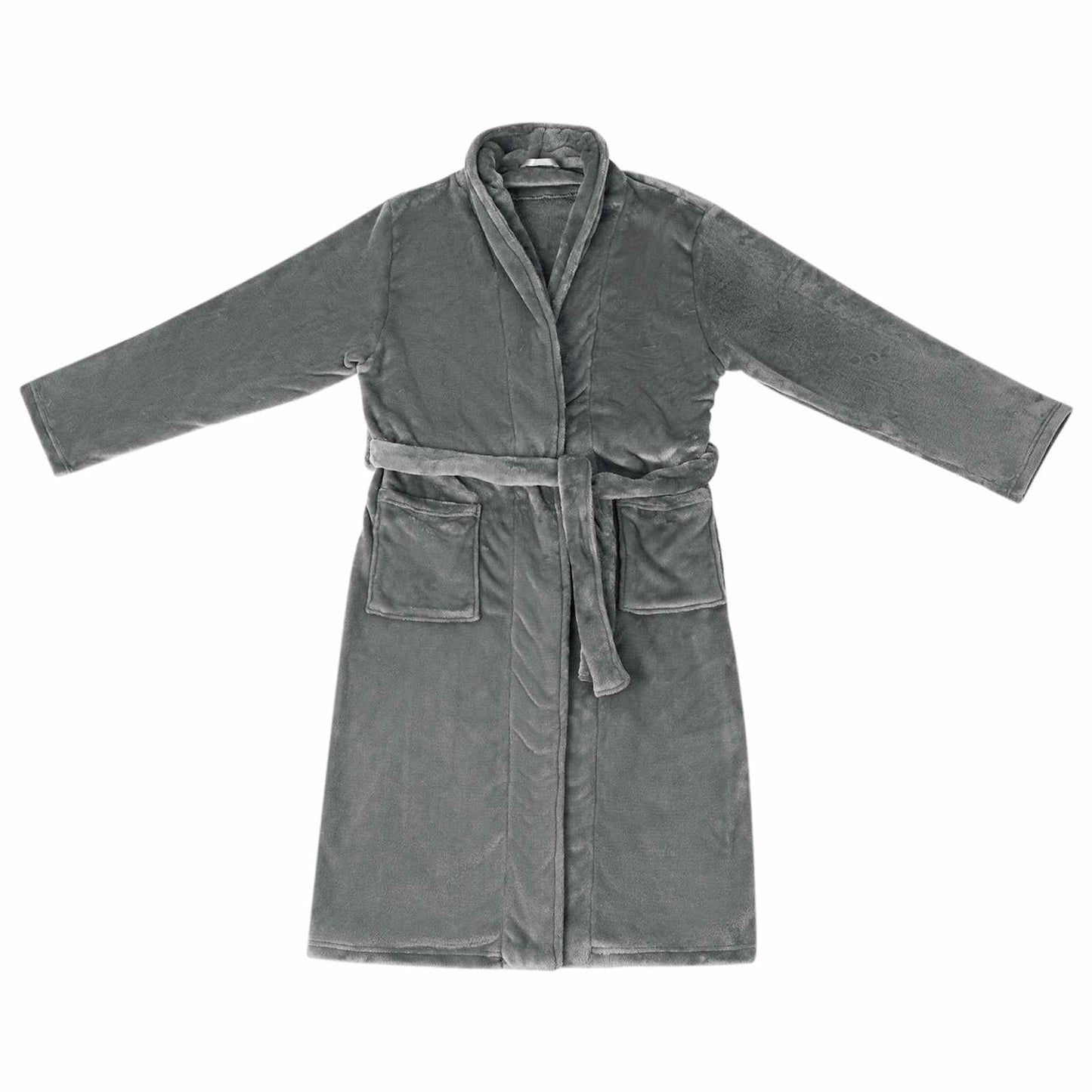 Bathrobe without Hood Dark Grey XXXL Flannel