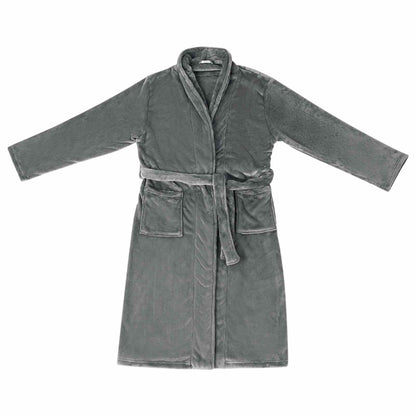 Bathrobe without Hood Dark Grey XXXL Flannel