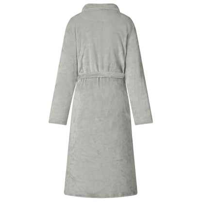 Bathrobe without Hood Grey M Flannel