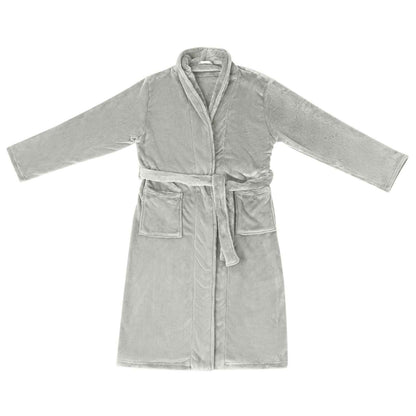 Bathrobe without Hood Grey M Flannel