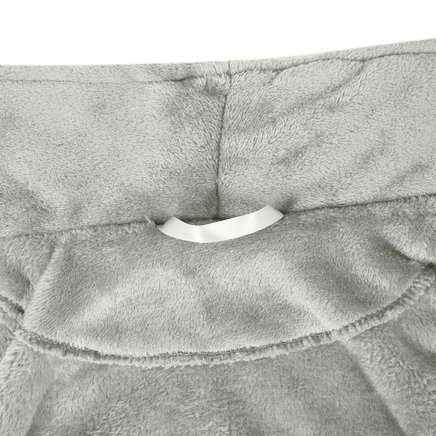 Bathrobe without Hood Grey L Flannel