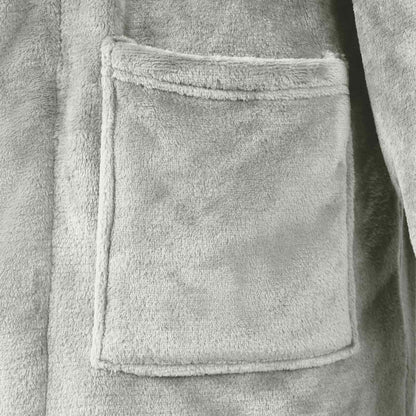 Bathrobe without Hood Grey XL Flannel