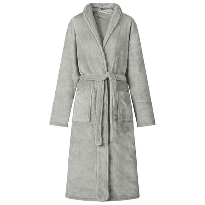Bathrobe without Hood Grey XXL Flannel
