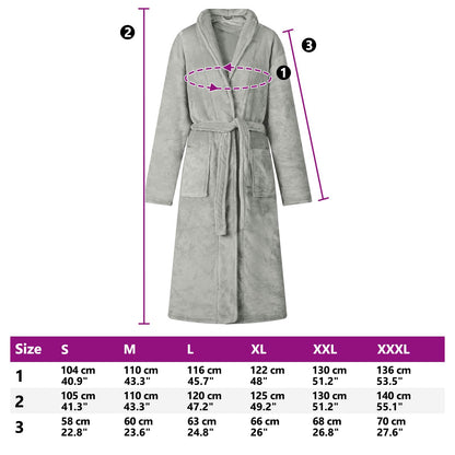 Bathrobe without Hood Grey XXL Flannel