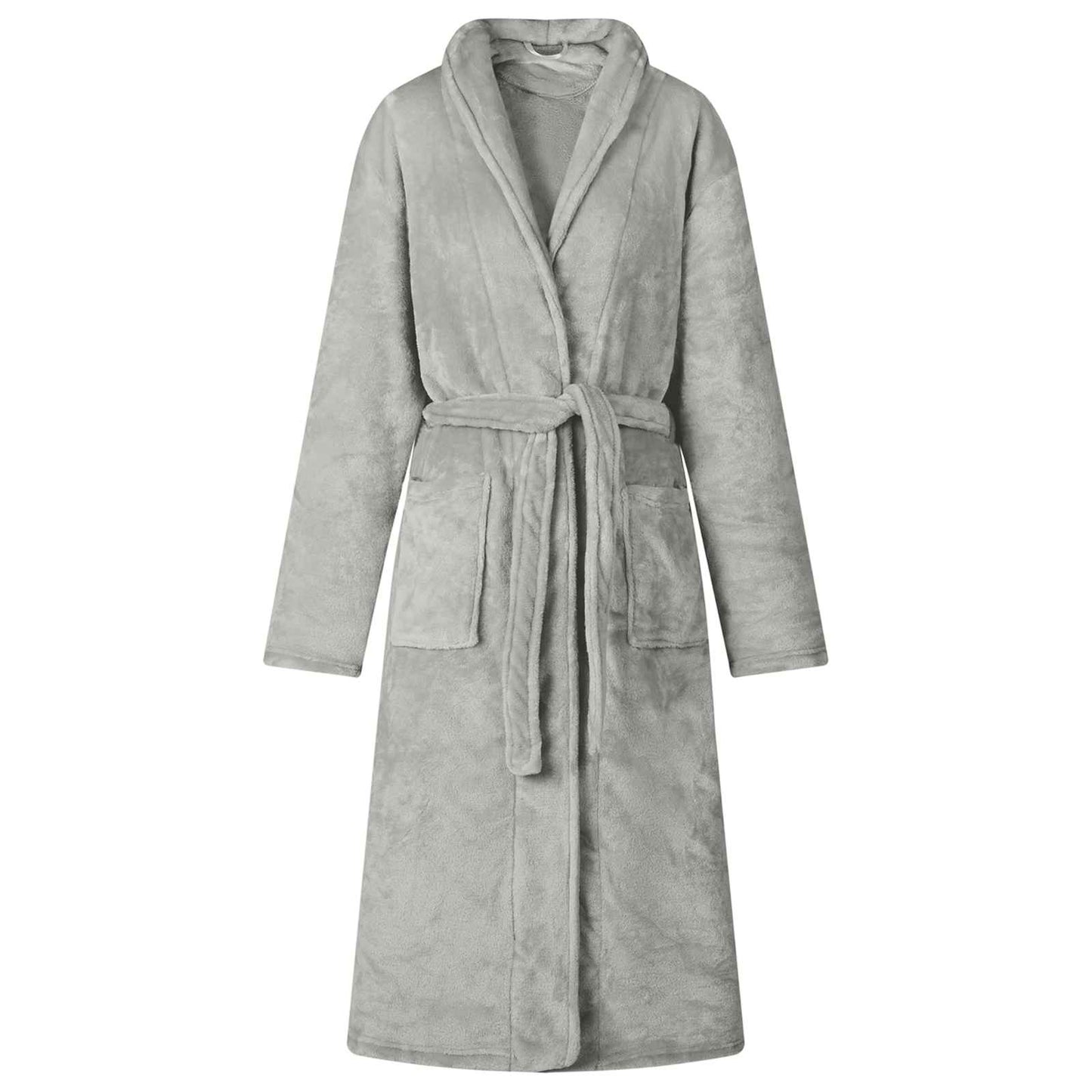 Bathrobe without Hood Grey XXXL Flannel