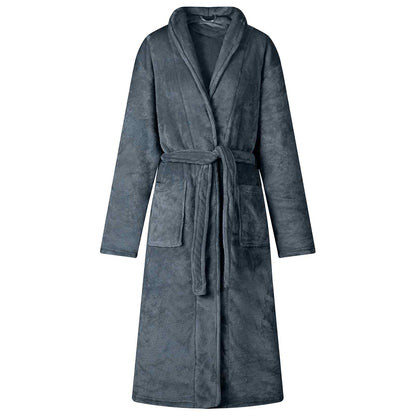 Bathrobe without Hood Navy Blue XXL Flannel
