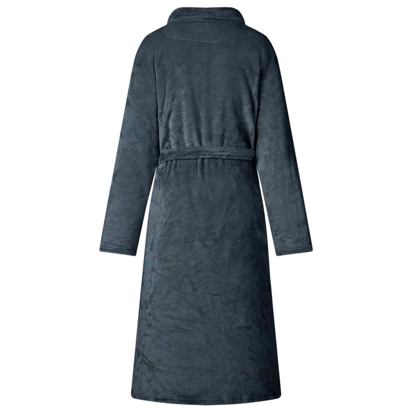 Bathrobe without Hood Navy Blue XXL Flannel