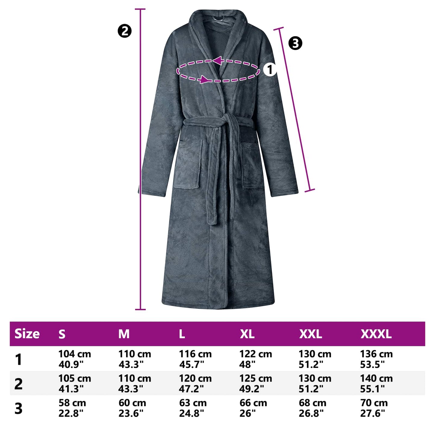 Bathrobe without Hood Navy Blue XXL Flannel