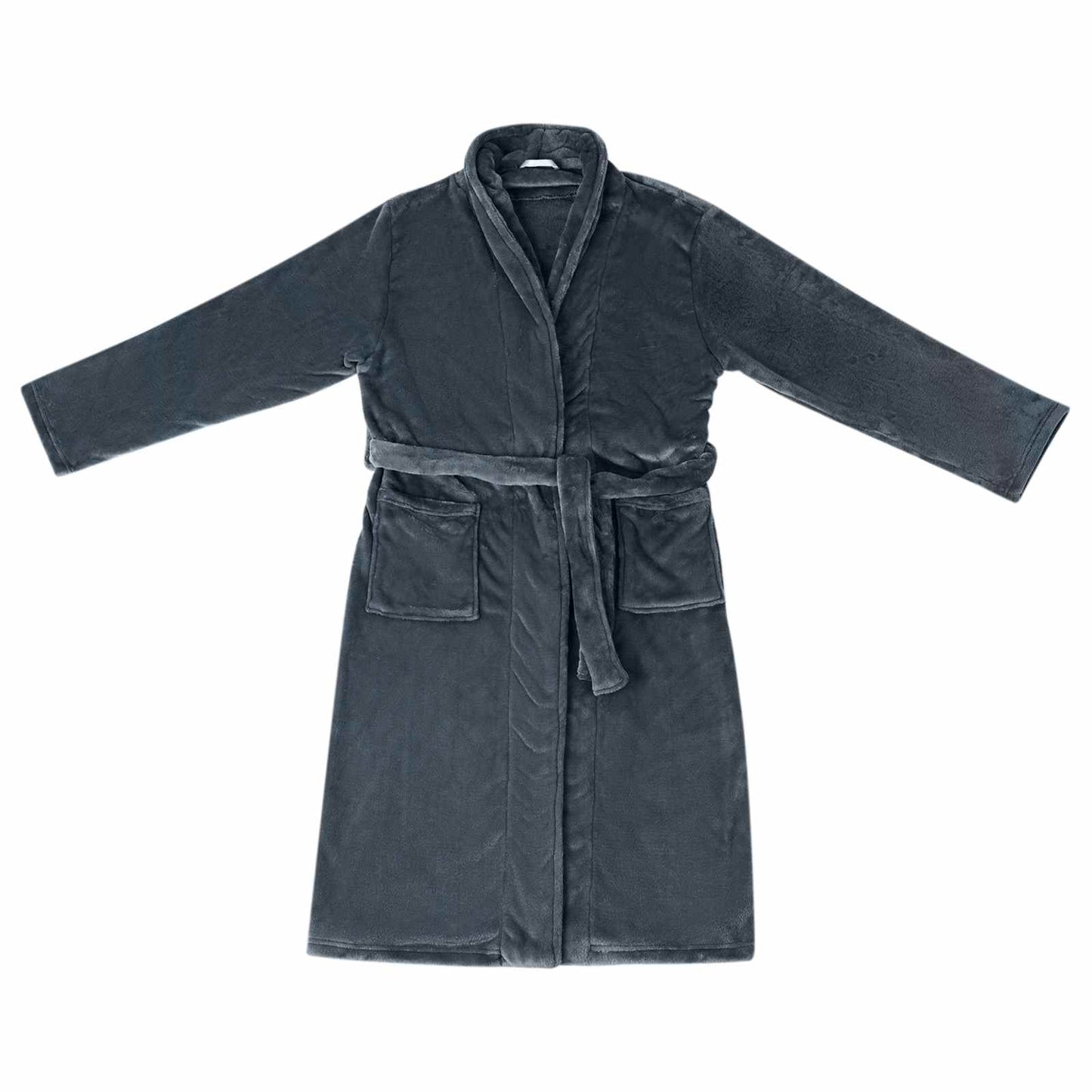 Bathrobe without Hood Navy Blue XXXL Flannel