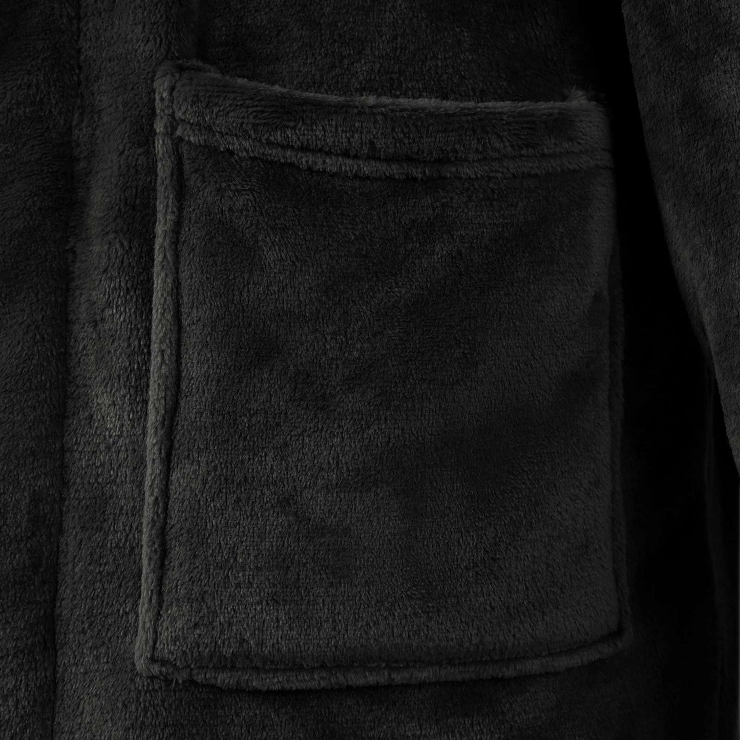 Bathrobe without Hood Black XXL Flannel