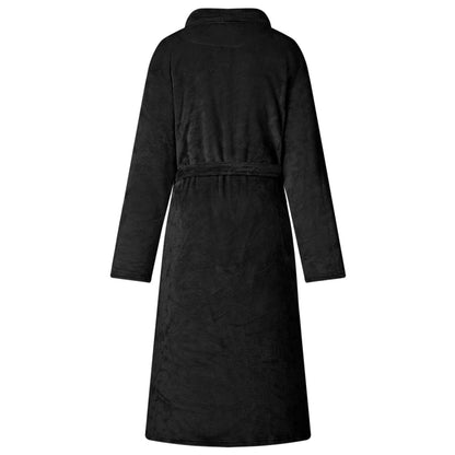 Bathrobe without Hood Black XXL Flannel