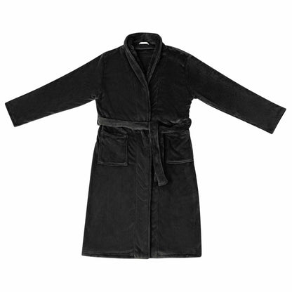 Bathrobe without Hood Black XXL Flannel