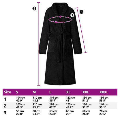 Bathrobe without Hood Black XXL Flannel