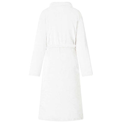 Bathrobe without Hood White M Flannel