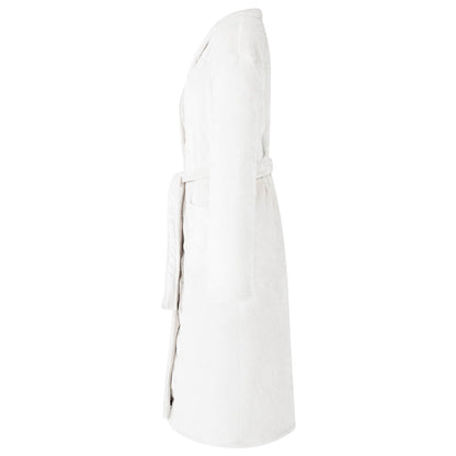 Bathrobe without Hood White L Flannel