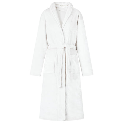 Bathrobe without Hood White XL Flannel