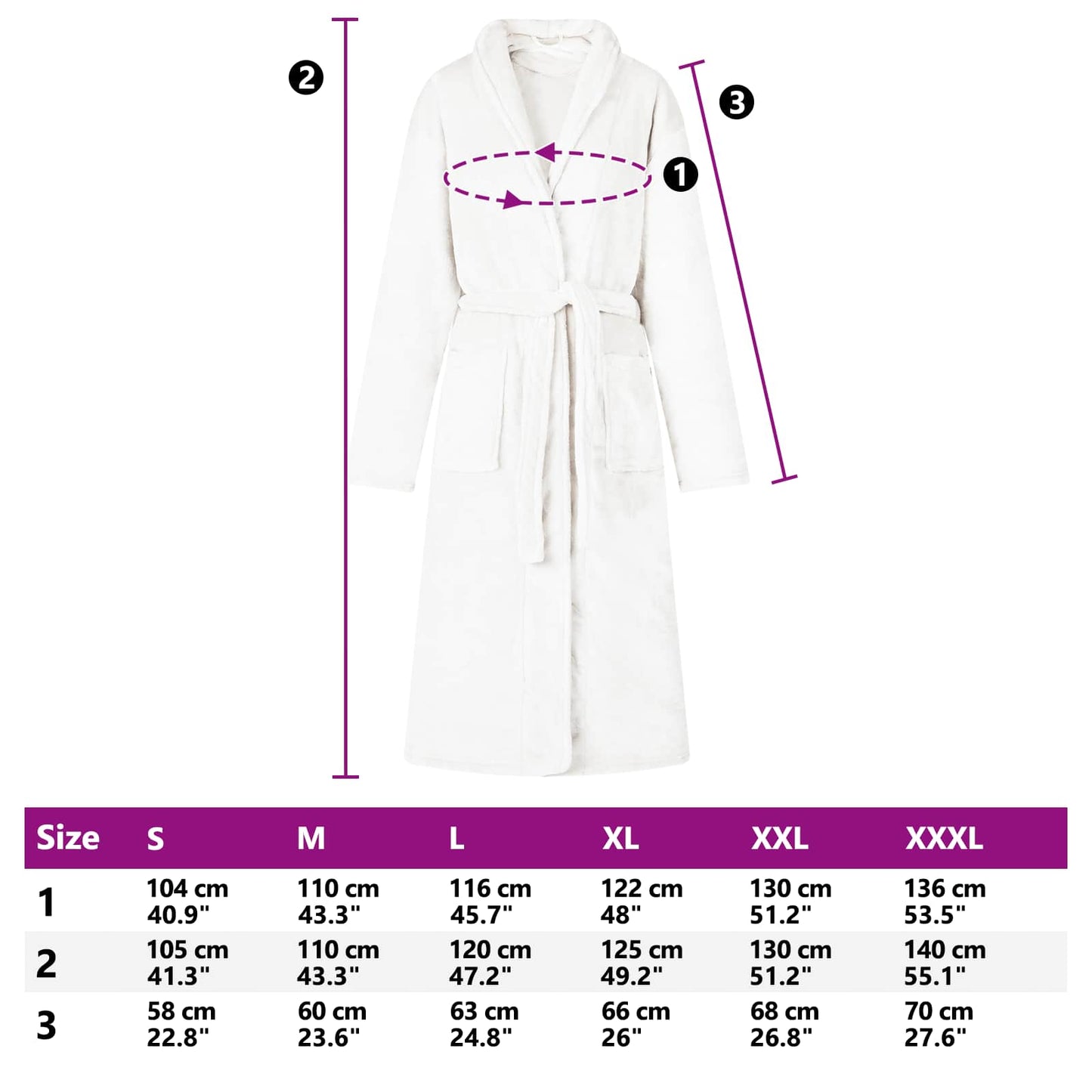 Bathrobe without Hood White XXL Flannel