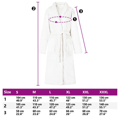 Bathrobe without Hood White XXXL Flannel