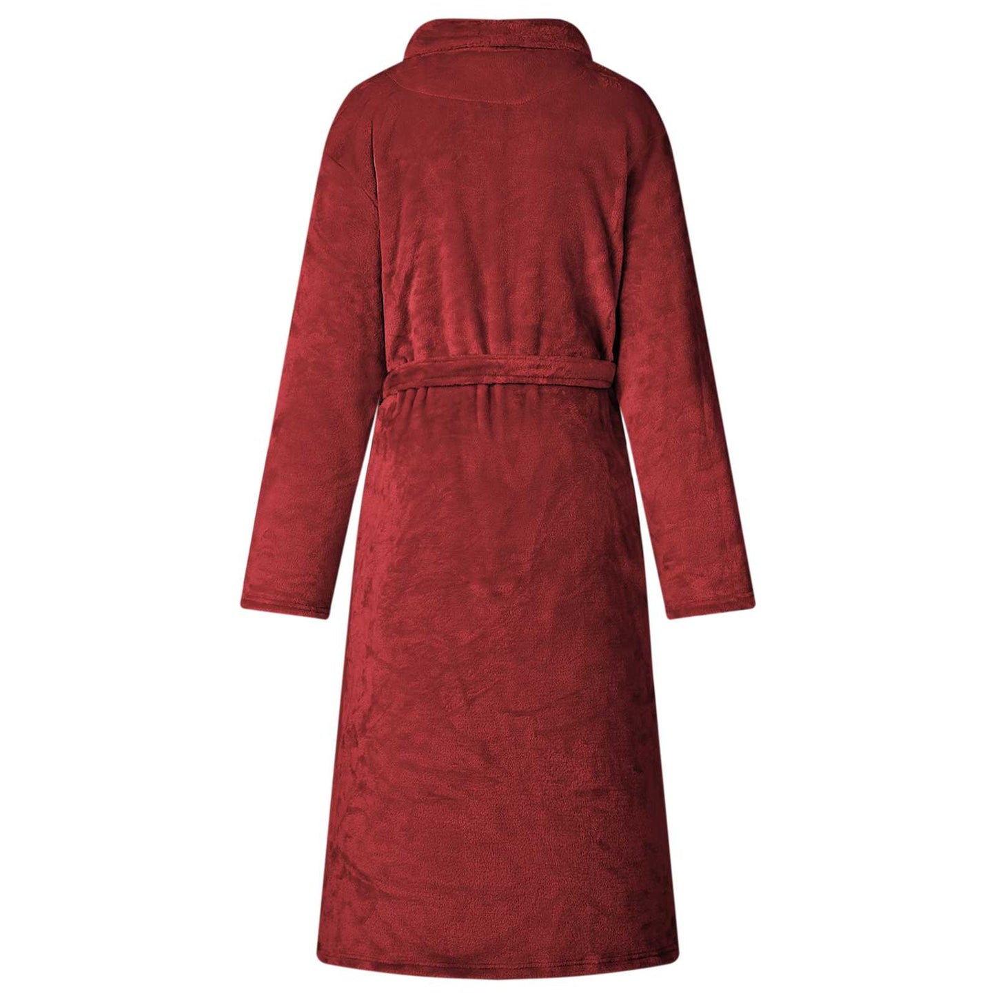 Bathrobe without Hood Bordeaux Red M Flannel