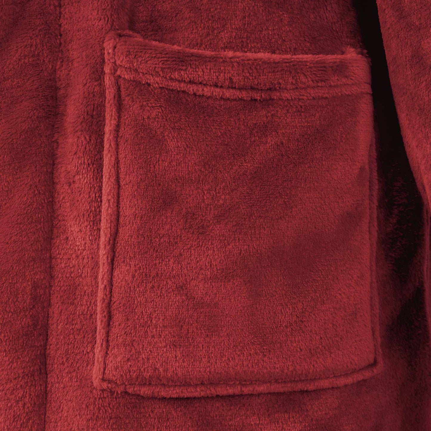 Bathrobe without Hood Bordeaux Red XXXL Flannel