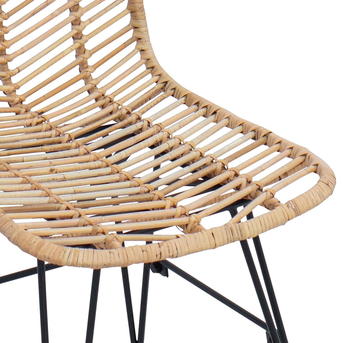 Bar Chair 2 pcs 44.5 x 54.5 x 97.5 cm Rattan and Iron