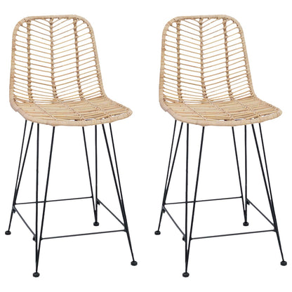 Bar Chair 2 pcs 44.5 x 54.5 x 97.5 cm Rattan and Iron