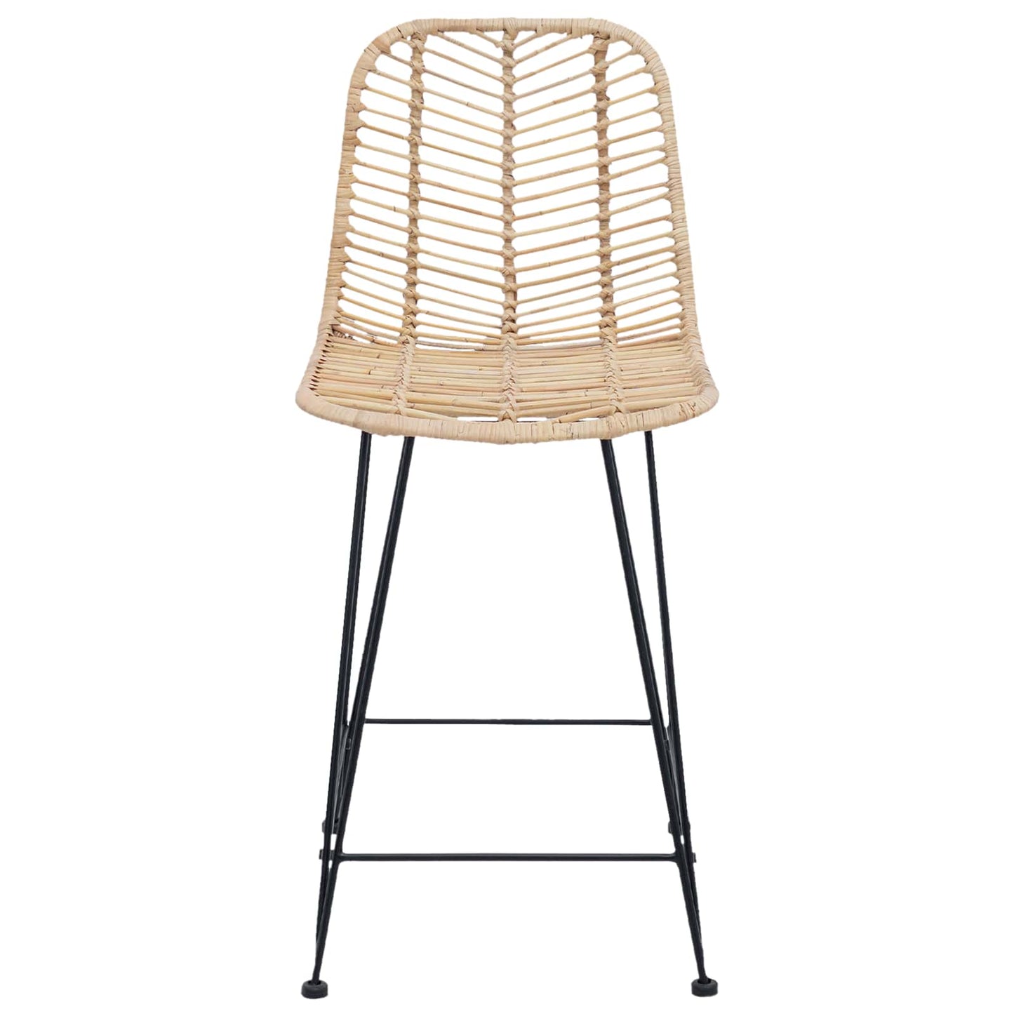 Bar Chair 2 pcs 44.5 x 54.5 x 97.5 cm Rattan and Iron
