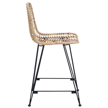 Bar Chair 2 pcs 44.5 x 54.5 x 97.5 cm Rattan and Iron