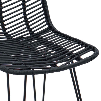 Bar Chair 2 pcs 44.5 x 54.5 x 97.5 cm Rattan and Iron