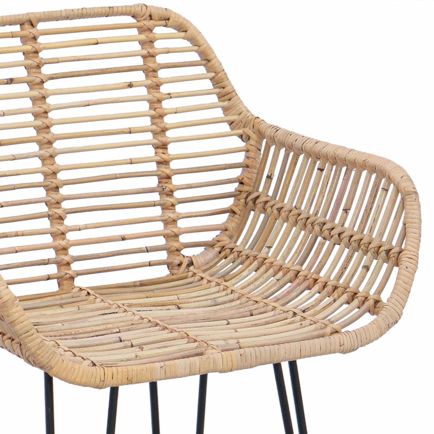 Bar Chair 2 pcs 55 x 52 x 105 cm Rattan and Iron