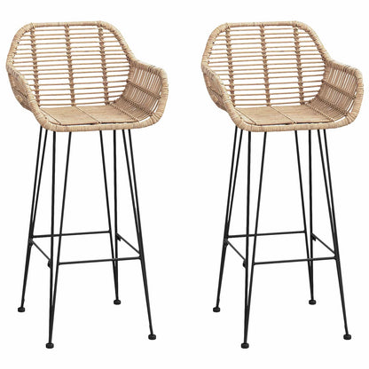 Bar Chair 2 pcs 55 x 52 x 105 cm Rattan and Iron