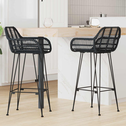 Bar Chair 2 pcs 55 x 52 x 105 cm Rattan and Iron