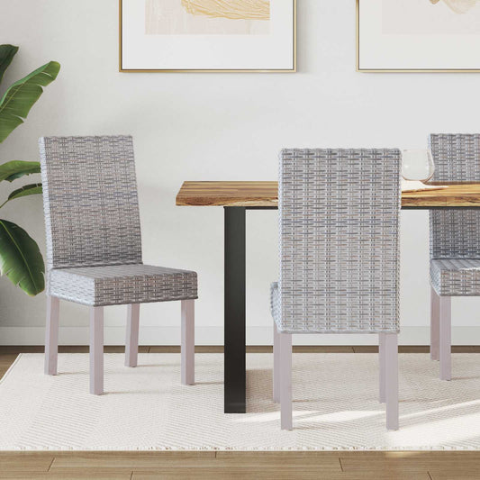 Dining Chair GENDT 2 pcs Solid Mahogany Wood White Wash