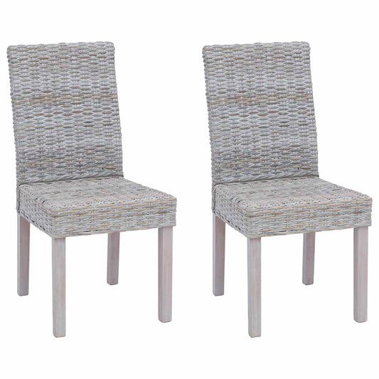 Dining Chair GENDT 2 pcs Solid Mahogany Wood White Wash