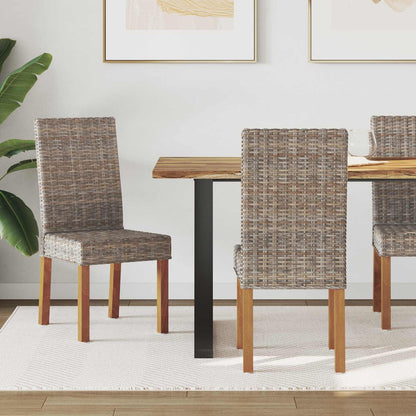 Dining Chair 2 pcs Solid Mahogany Wood Kubu Grey