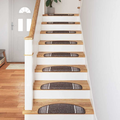 Self-adhesive Stair Mats 15 pcs Brown 65 x 21 x 4 cm