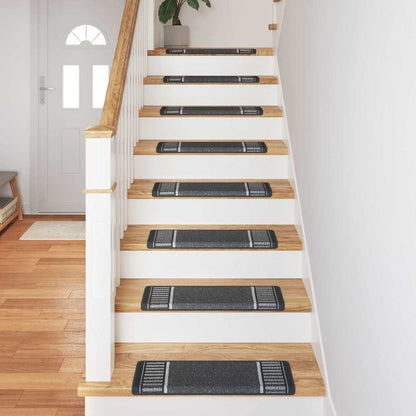 Self-adhesive Stair Mats 15 pcs Anthracite 65 x 21 x 4 cm