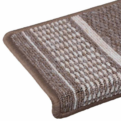Self-adhesive Stair Mats 15 pcs 65 x 21 x 4 cm Non-Slip Brown