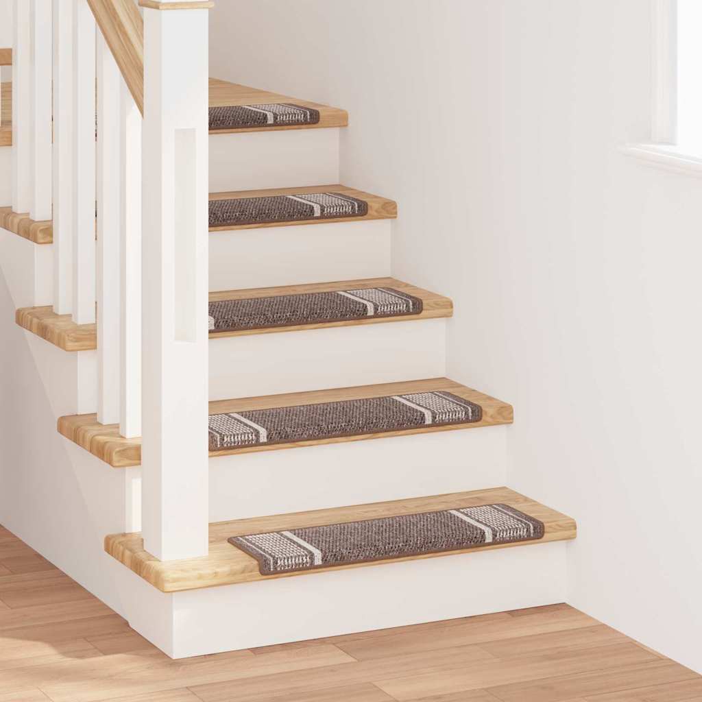 Self-adhesive Stair Mats 15 pcs 65 x 21 x 4 cm Non-Slip Brown