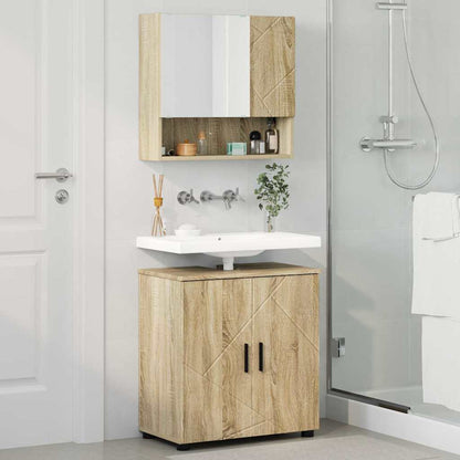 Bathroom Furniture Set 2 pcs Sonoma Oak Engineered wood & Metal