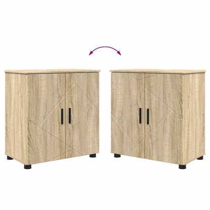 Bathroom Furniture Set 2 pcs Sonoma Oak Engineered wood & Metal