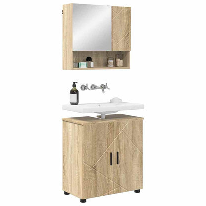 Bathroom Furniture Set 2 pcs Sonoma Oak Engineered wood & Metal